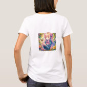 Anime Girl and Butterfly Wassercolor T-Shirt (Rückseite)