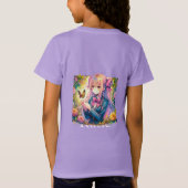 Anime Girl and Butterfly Wassercolor T-Shirt (Rückseite)