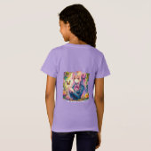 Anime Girl and Butterfly Wassercolor T-Shirt (Schwarz voll)