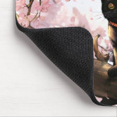Anime Girl and Cat on a Cherry Blossom Tree Mousepad (Ecke)