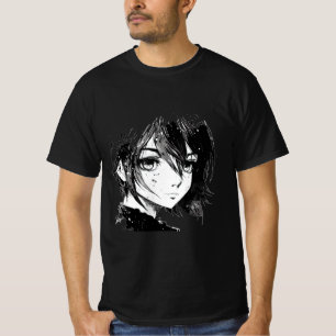 Anime Girl Anime Eyes Ink Sketch Zeichnend für G T-Shirt