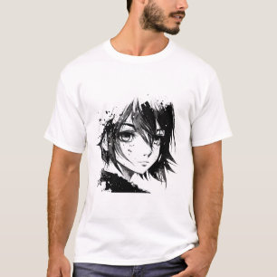 Anime Girl Anime Eyes Ink Sketch Zeichnend für G T-Shirt