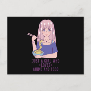 Anime Girl   Anime & Food Lover Postkarte