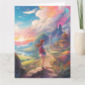 Anime Girl auf Reise Karte (Vorderseite)