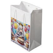 Anime girl B Geburtstag Mittlere Geschenktüte (Vorderseite Schrägansicht)