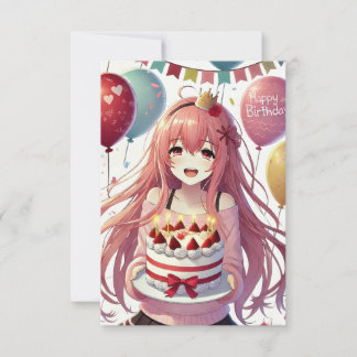 Anime Girl Birthday Einladung
