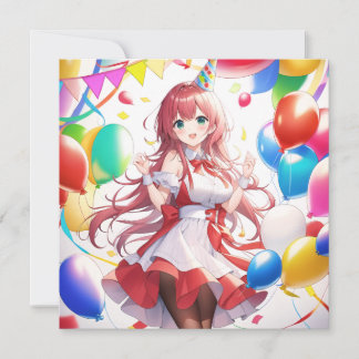 Anime Girl Birthday Einladung