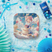 Anime Girl Birthday Pappteller (Party)