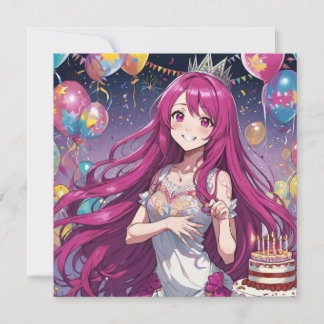 Anime Girl birthday Personalize Custom Invitation Einladung