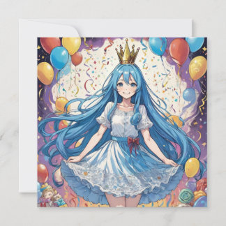 Anime Girl birthday Personalize Custom Invitation Einladung