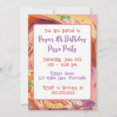 Anime Girl Birthday Pizza Party Einladung (Rückseite)