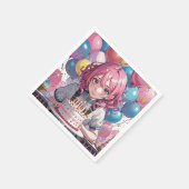 Anime Girl Birthday Serviette (Ecke)