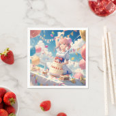 Anime Girl Birthday Serviette (Beispiel)