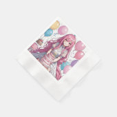 Anime girl Birthday Serviette (Ecke)