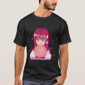 Anime Girl Blflüge Bubble Japanisch Ästhetik Otaku T-Shirt (Vorderseite)