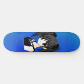 Anime Girl Blue Skateboard (Horizontal)