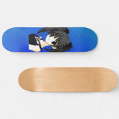Anime Girl Blue Skateboard (Horizontal)