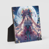 Anime Girl Blume Moon Fairy Fotoplatte (Vorderseite)