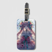 Anime Girl Blume Moon Fairy Gepäckanhänger (Vorderseite Vertikal)
