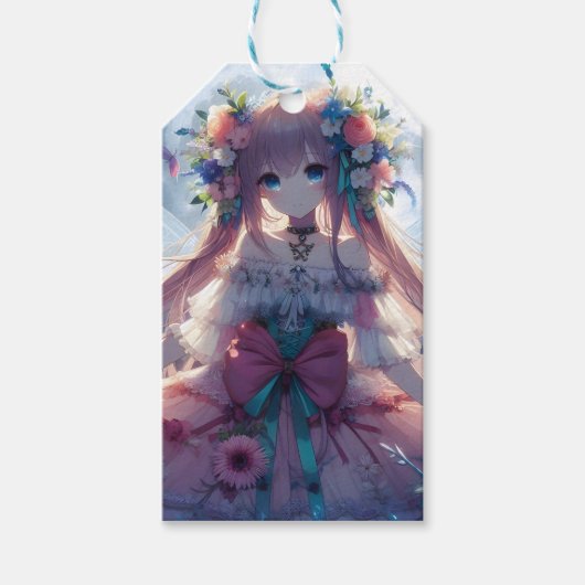 Anime Girl Blume Moon Fairy Geschenkanhänger (Vorderseite)