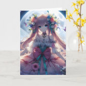 Anime Girl Blume Moon Fairy Karte (Gelbe Blume)