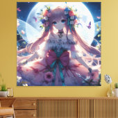 Anime Girl Blume Moon Fairy Leinwanddruck (Insitu (Wohnzimmer))