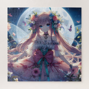Anime Girl Blume Moon Fairy Puzzle