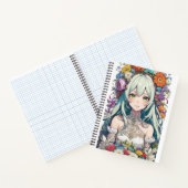 Anime Girl-Blume Notizblock (Innenseite)
