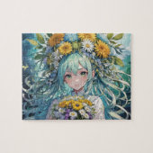 Anime Girl-Blume Puzzle (Horizontal)