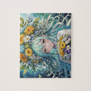 Anime Girl-Blume Puzzle