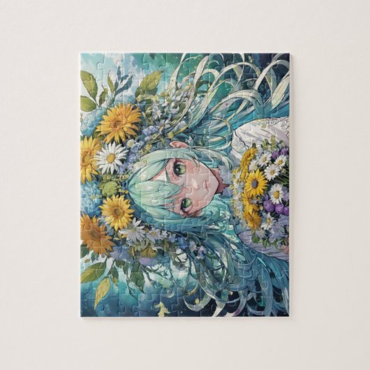 Anime Girl-Blume Puzzle (Vertikal)