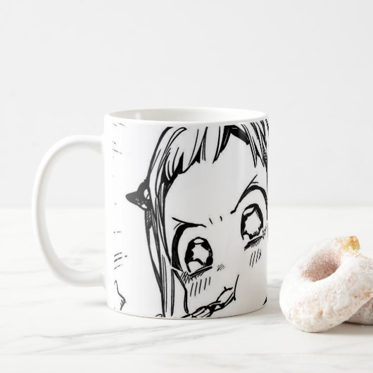 Anime Girl Cafe Mood Kaffeetasse (Mit Donut)