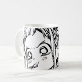Anime Girl Cafe Mood Kaffeetasse (Vorderseite Links)