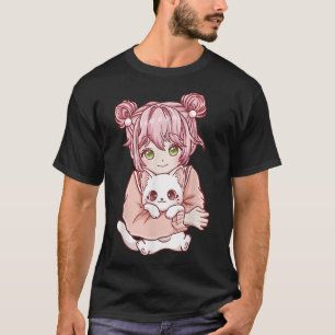 Anime Girl Cat Cats Kawaii T-Shirt