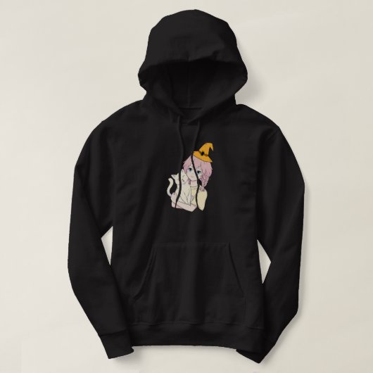 Anime Girl Cat Lover Lazy Halloween Anzug Kawaii Hoodie (Design vorne)