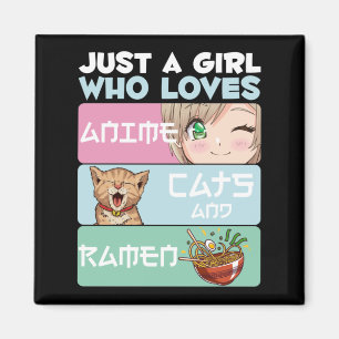 Anime Girl Cat Ramen süchtig nach japanischen Nude Magnet
