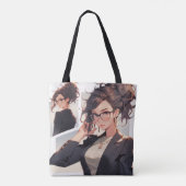 Anime-Girl-Chefin Tasche (Rückseite)