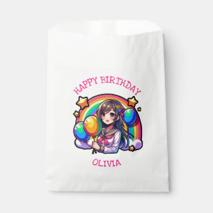 Anime Girl Colorful Pop Geburtstag Personalisiert Geschenktütchen
