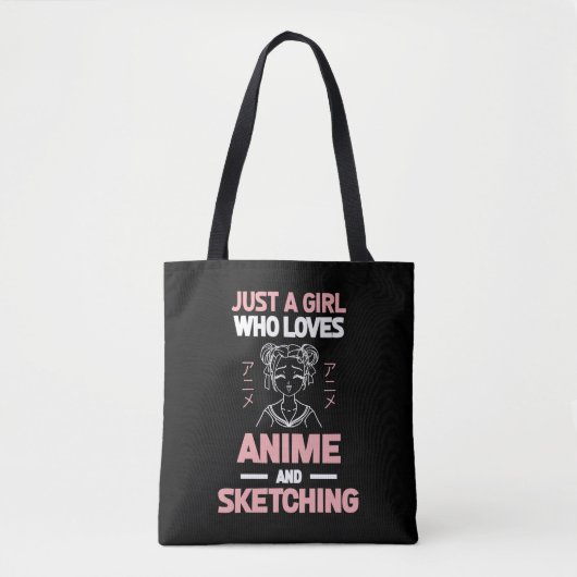 Anime Girl Cosplay Teen Manga Sketch Tasche (Vorderseite)
