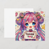 Anime Girl Dankeskarte (Vorne/Hinten)