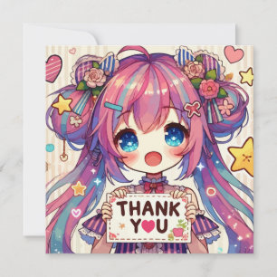 Anime Girl Dankeskarte