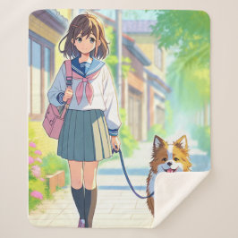 Anime Girl Dog Walker Sherpadecke
