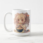 Anime Girl Eating Ramen Noodles Personalisiert Kaffeetasse (Links)