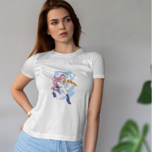 Anime Girl Fire and Water Schwerter T-Shirt