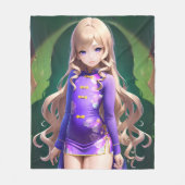 Anime Girl Fleecedecke (Vorderseite)