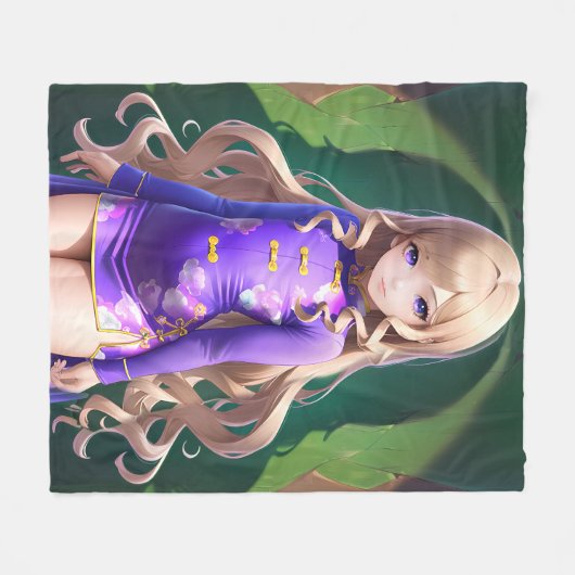 Anime Girl Fleecedecke (Vorderseite (Horizontal))