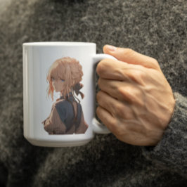 Anime Girl fragt sich, du denkst über sie nach Kaffeetasse