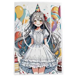 Anime Girl Geburtstag C Mittlere Geschenktasche Geschenktüte
