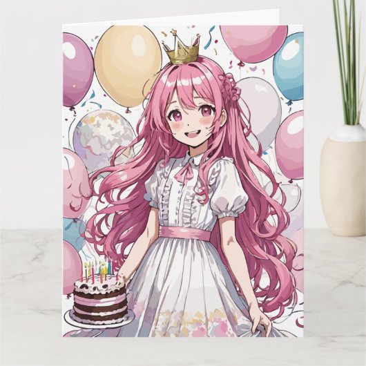 Anime Girl Geburtstag Karte (Vorderseite)