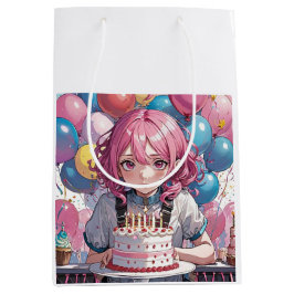 Anime Girl Geburtstag Mittlere Geschenktüte
